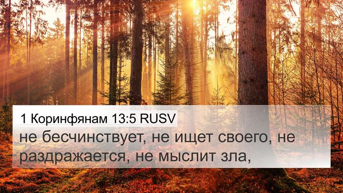 1 Коринфянам 13:5 RUSV Bible Verse Image