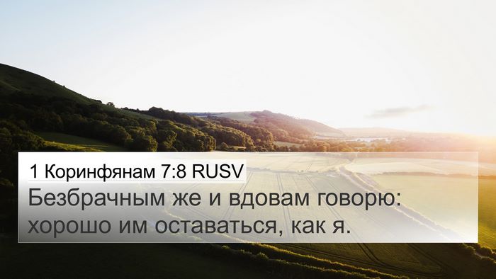 1 Коринфянам 7:8 RUSV Bible Verse Image