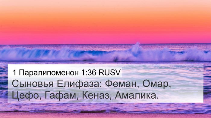1 Паралипоменон 1:36 RUSV Bible Verse Image