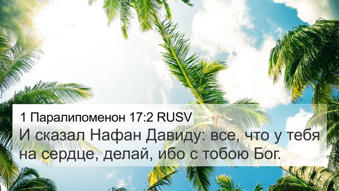 1 Паралипоменон 17:2 RUSV 4K Wallpaper - И сказал Нафан Давиду: все, - 4K Wallpaper Bible Verse