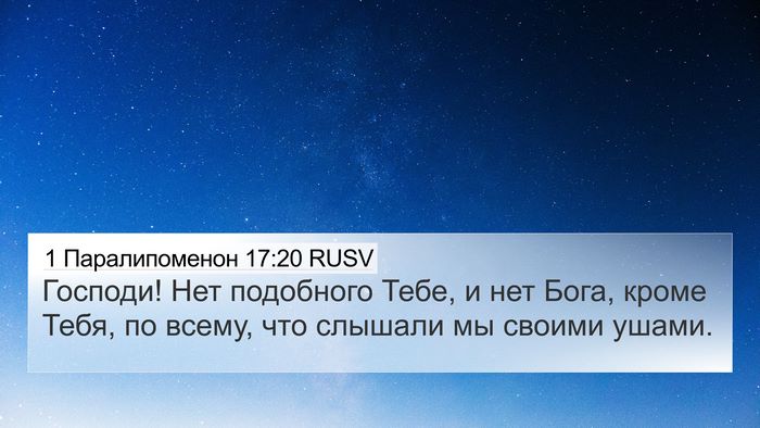 1 Паралипоменон 17:20 RUSV Bible Verse Image
