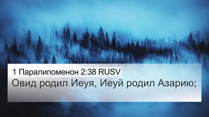 1 Паралипоменон 2:38 RUSV 4K Wallpaper - Овид родил Иеуя, Иеуй родил - 4K Wallpaper Bible Verse