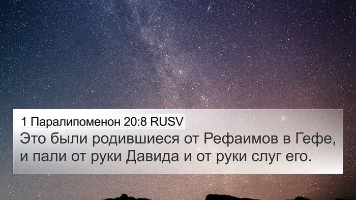 1 Паралипоменон 20:8 RUSV Bible Verse Image