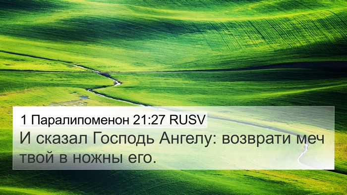 1 Паралипоменон 21:27 RUSV Bible Verse Image