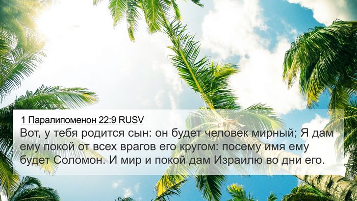 1 Паралипоменон 22:9 RUSV Bible Verse Image