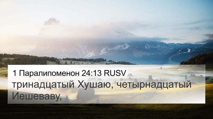 1 Паралипоменон 24:13 RUSV 4K Wallpaper - тринадцатый Хушаю, - 4K Wallpaper Bible Verse