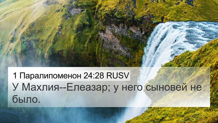 1 Паралипоменон 24:28 RUSV 4K Wallpaper - У Махлия--Елеазар; у него - 4K Wallpaper Bible Verse