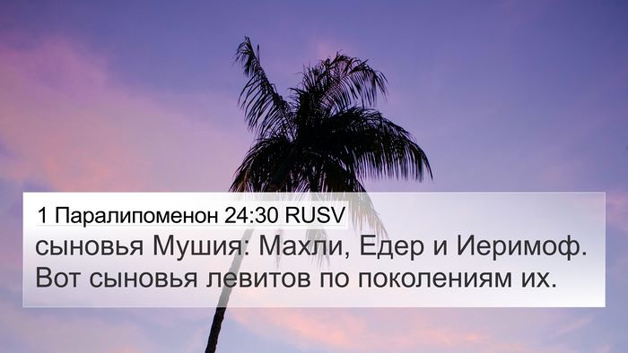 1 Паралипоменон 24:30 RUSV 4K Wallpaper - сыновья Мушия: Махли, Едер - 4K Wallpaper Bible Verse