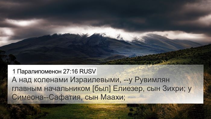 1 Паралипоменон 27:16 RUSV Bible Verse Image