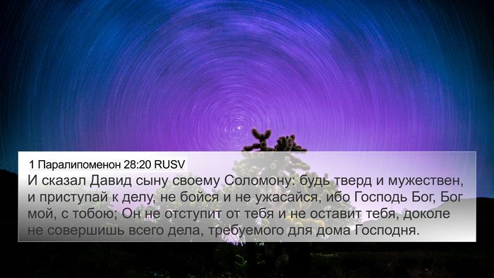 1 Паралипоменон 28:20 RUSV Bible Verse Image
