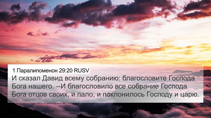 1 Паралипоменон 29:20 RUSV Bible Verse Image