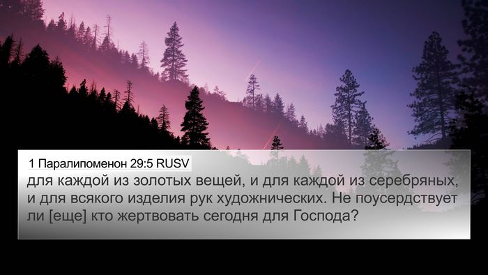 1 Паралипоменон 29:5 RUSV Bible Verse Image