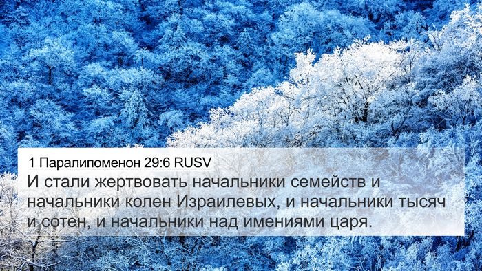 1 Паралипоменон 29:6 RUSV Bible Verse Image