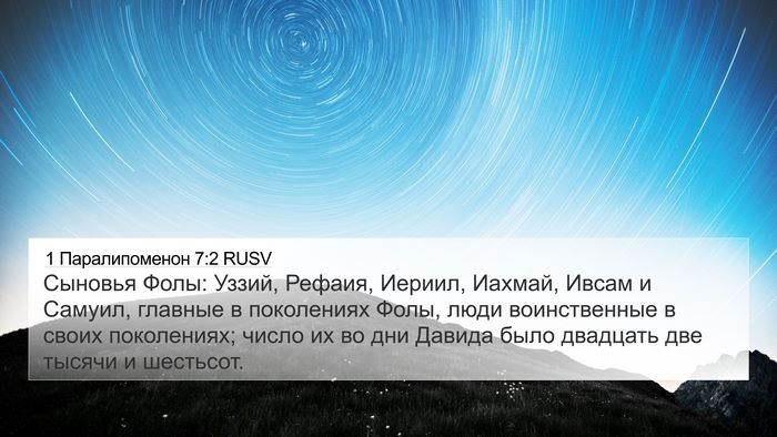1 Паралипоменон 7:2 RUSV 4K Wallpaper - Сыновья Фолы: Уззий, - 4K Wallpaper Bible Verse