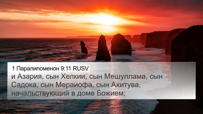 1 Паралипоменон 9:11 RUSV Bible Verse Image