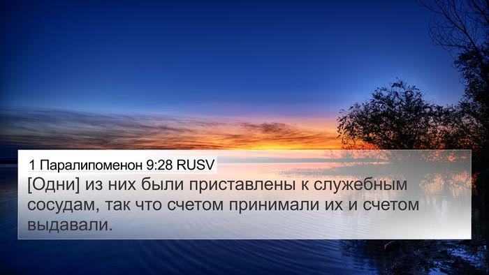 1 Паралипоменон 9:28 RUSV Bible Verse Image