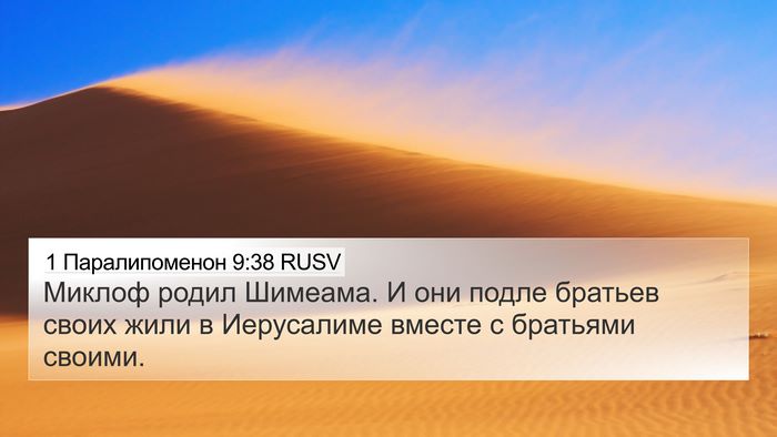 1 Паралипоменон 9:38 RUSV Bible Verse Image