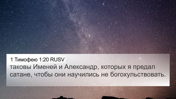 1 Тимофею 1:20 RUSV Bible Verse Image