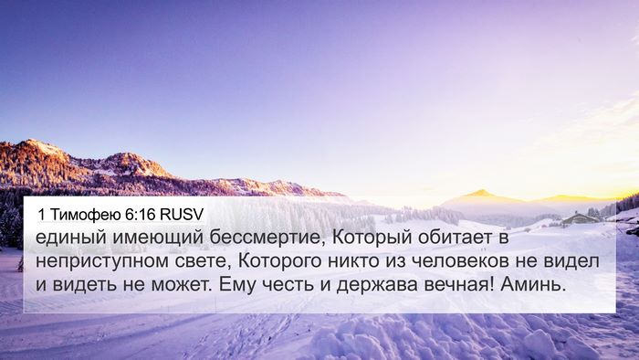 1 Тимофею 6:16 RUSV Bible Verse Image