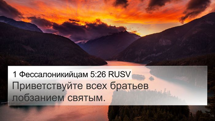 1 Фессалоникийцам 5:26 RUSV Bible Verse Image