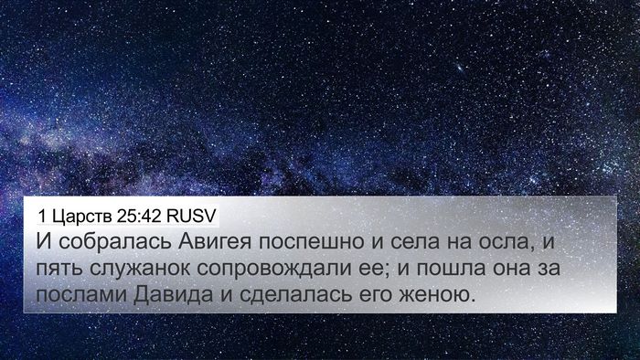 1 Царств 25:42 RUSV Bible Verse Image