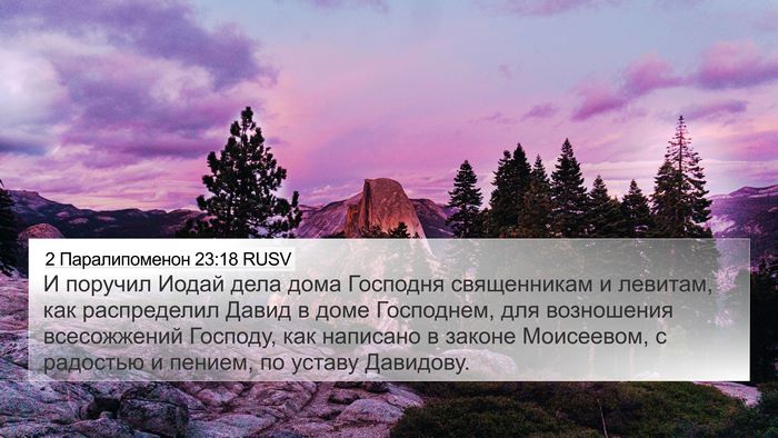 2 Паралипоменон 23:18 RUSV Bible Verse Image