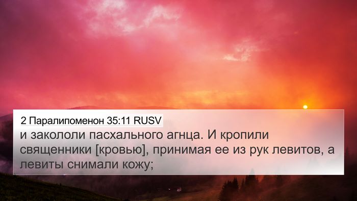 2 Паралипоменон 35:11 RUSV Bible Verse Image