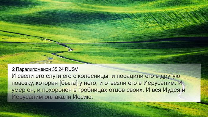 2 Паралипоменон 35:24 RUSV Bible Verse Image