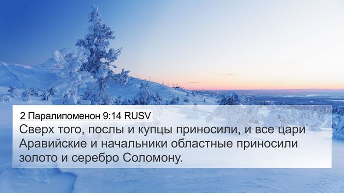 2 Паралипоменон 9:14 RUSV Bible Verse Image