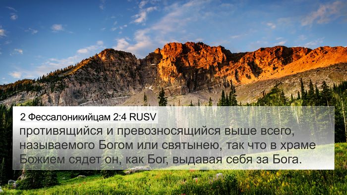 2 Фессалоникийцам 2:4 RUSV Bible Verse Image