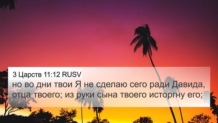 3 Царств 11:12 RUSV 4K Wallpaper - но во дни твои Я не сделаю - 4K Wallpaper Bible Verse