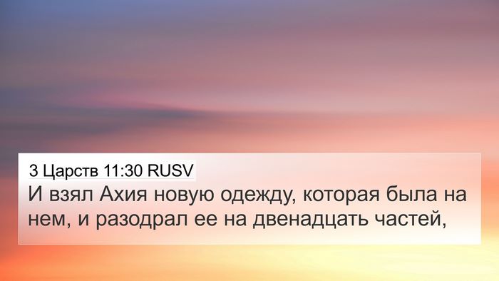 3 Царств 11:30 RUSV Bible Verse Image