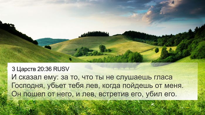 3 Царств 20:36 RUSV Bible Verse Image