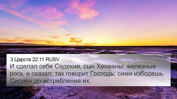 3 Царств 22:11 RUSV Bible Verse Image