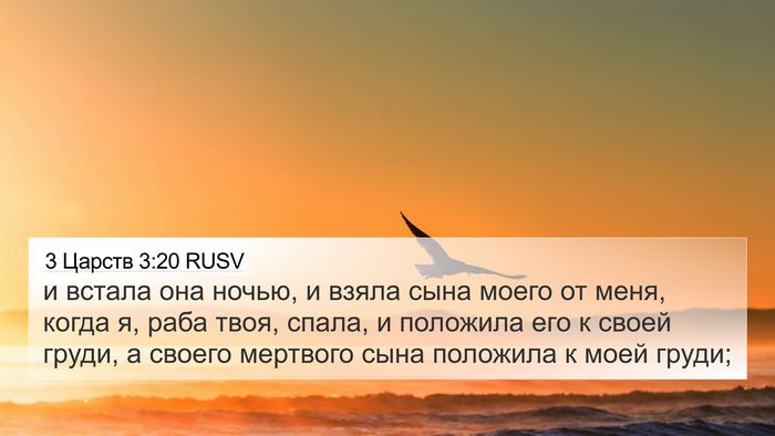 3 Царств 3:20 RUSV 4K Wallpaper - и встала она ночью, и взяла - 4K Wallpaper Bible Verse