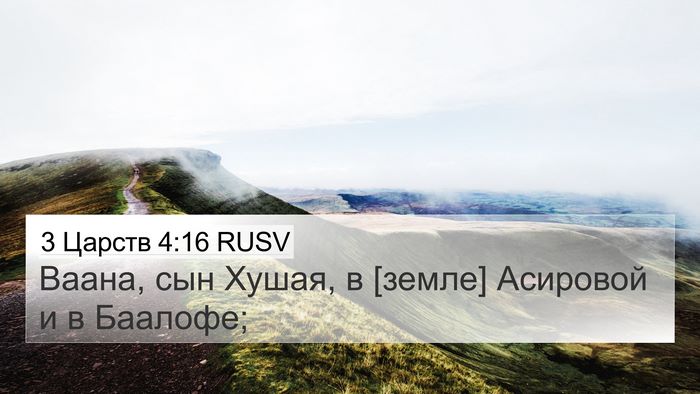 3 Царств 4:16 RUSV 4K Wallpaper - Ваана, сын Хушая, в [земле] - 4K Wallpaper Bible Verse