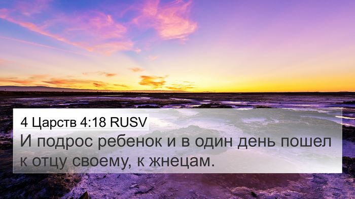4 Царств 4:18 RUSV 4K Wallpaper - И подрос ребенок и в один - 4K Wallpaper Bible Verse