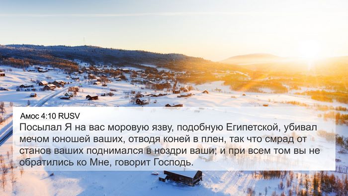 Амос 4:10 RUSV Bible Verse Image