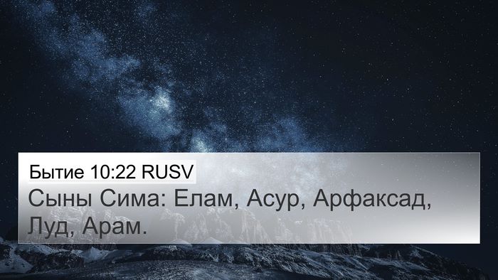 Бытие 10:22 RUSV Bible Verse Image