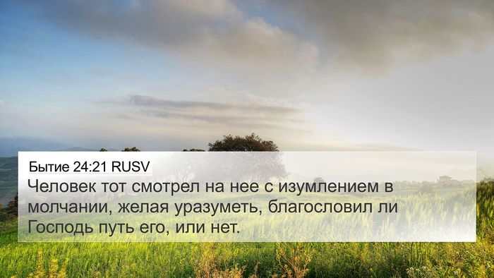 Бытие 24:21 RUSV 4K Wallpaper - Человек тот смотрел на нее - 4K Wallpaper Bible Verse