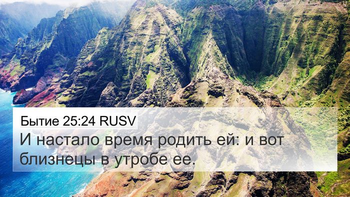 Бытие 25:24 RUSV Bible Verse Image