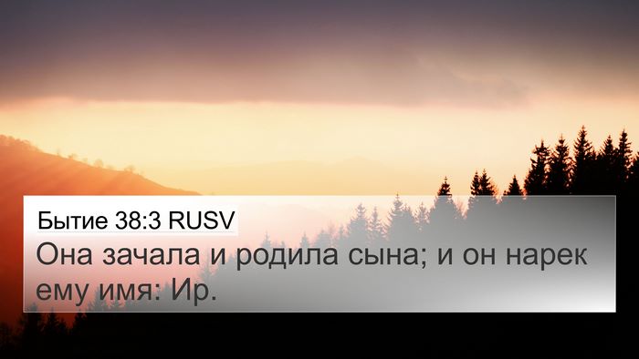 Бытие 38:3 RUSV 4K Wallpaper - Она зачала и родила сына; и - 4K Wallpaper Bible Verse