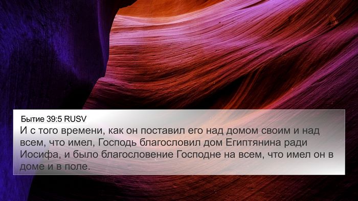 Бытие 39:5 RUSV 4K Wallpaper - И с того времени, как он - 4K Wallpaper Bible Verse
