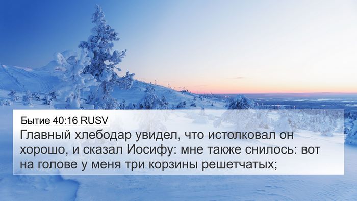 Бытие 40:16 RUSV 4K Wallpaper - Главный хлебодар увидел, - 4K Wallpaper Bible Verse