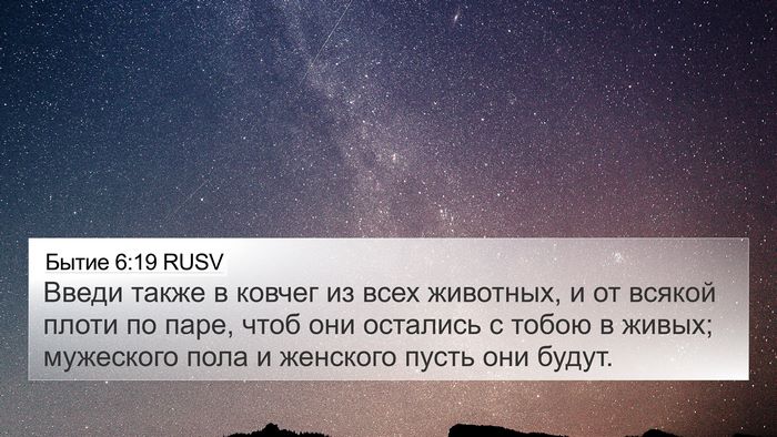 Бытие 6:19 RUSV Bible Verse Image