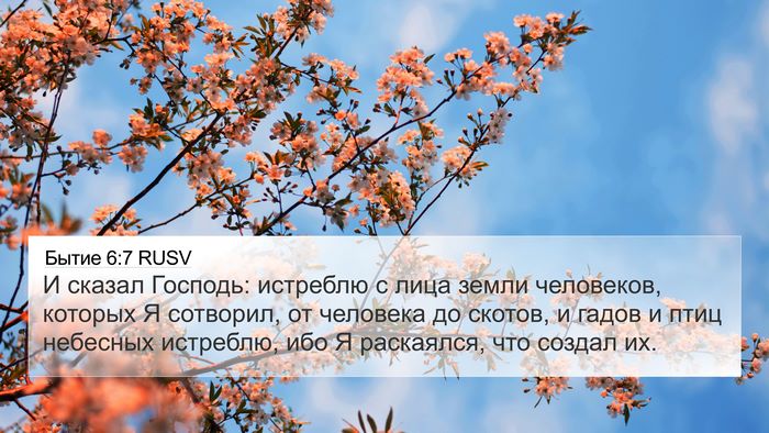 Бытие 6:7 RUSV Bible Verse Image