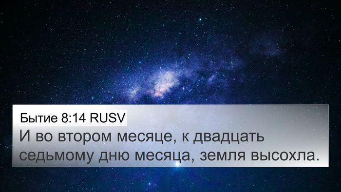 Бытие 8:14 RUSV 4K Wallpaper - И во втором месяце, к - 4K Wallpaper Bible Verse