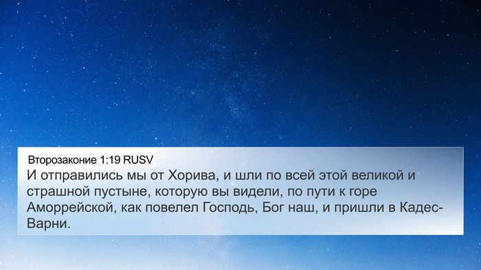 Второзаконие 1:19 RUSV Bible Verse Image