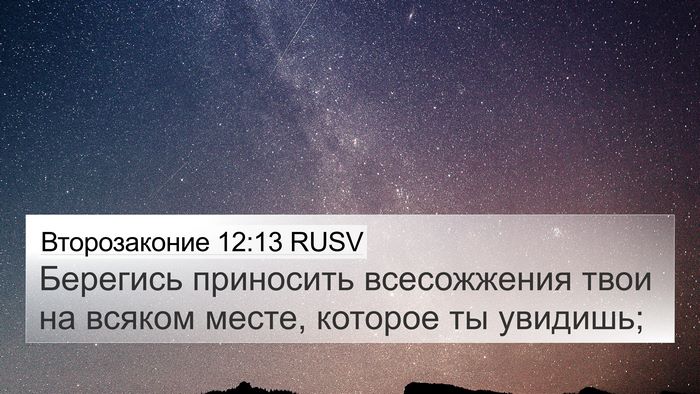 Второзаконие 12:13 RUSV Bible Verse Image