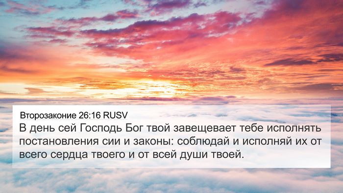 Второзаконие 26:16 RUSV Bible Verse Image